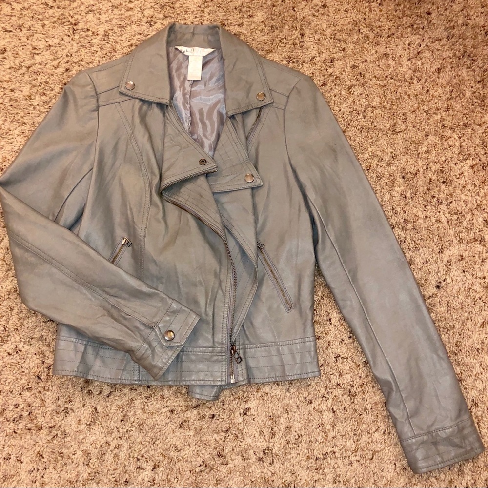 Grey faux leather jacket